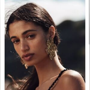 Zara Wrought Maxi Floral Earrings